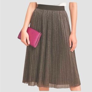 Melissa McCarthy Silver Lined Stretch Pleated Skirt 2X